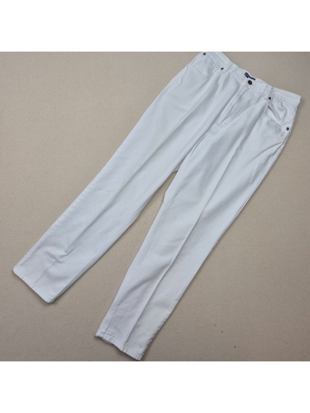 Lizwear Liz Claiborne Women's Wide Leg Taper White Denim Jeans 90's VTG Sz 30/28